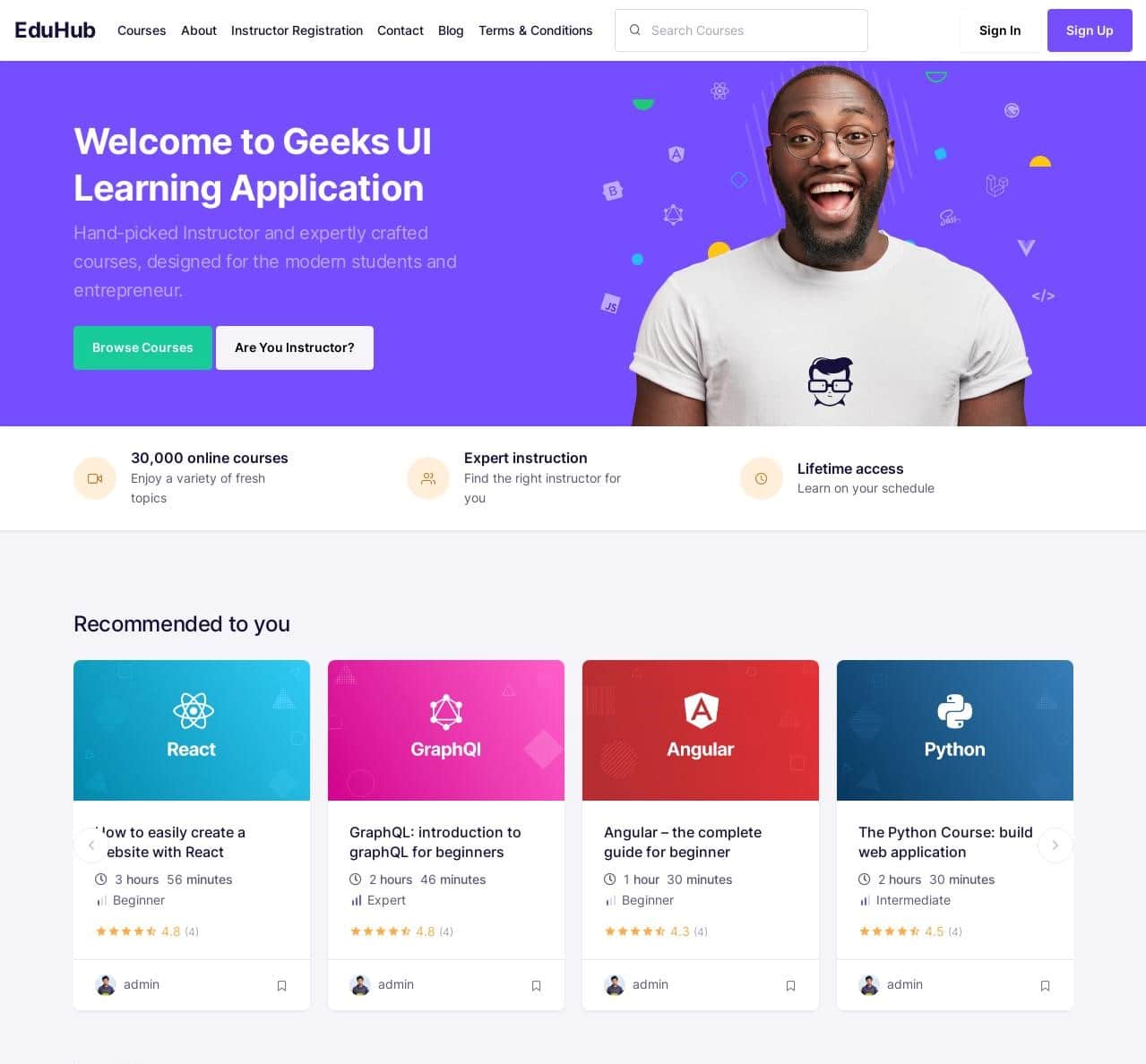 Learning management system project preview