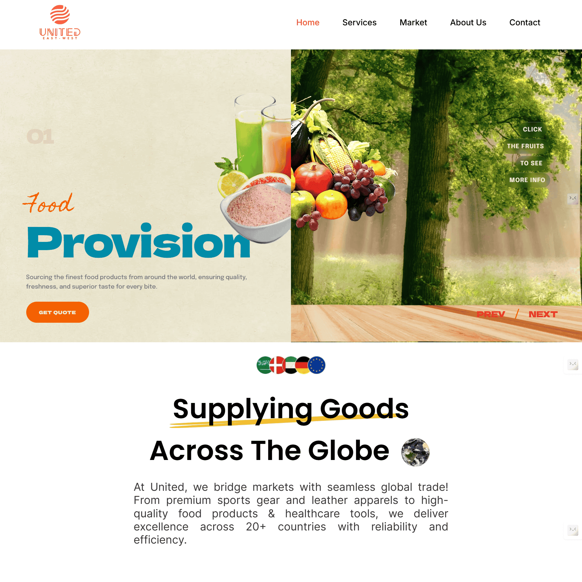 Services website landing page preview