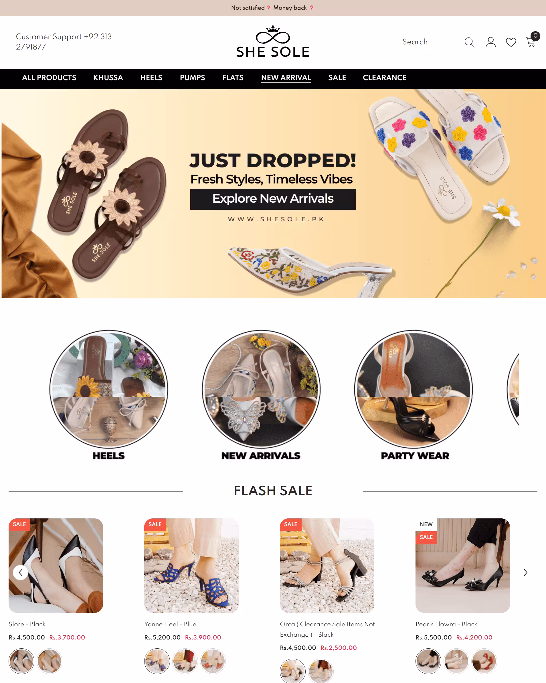 SheSole fashion ecommerce website preview